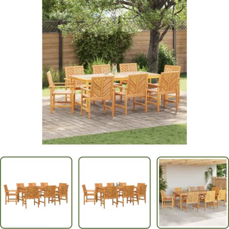 Mesa de jardín -  Conjunto de Comedor de Jardín 9 pcs Marrón