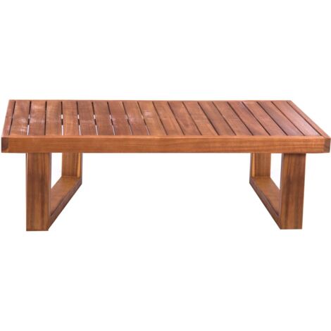 Mesa de jardín Cristy de Centro de Madera de Acacia Natural de 30x100x50 cm -