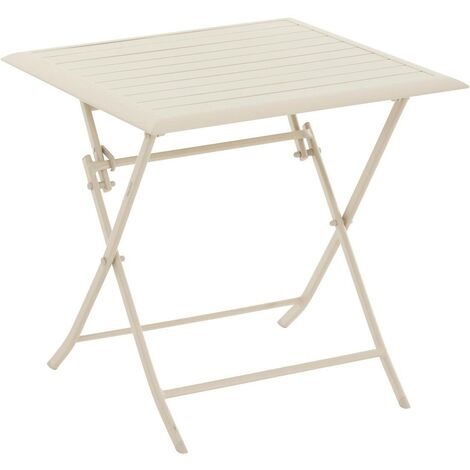Mesa de jardín cuadrada plegable Azua - 2 plazas de aluminio tratado con epoxi - Hespéride