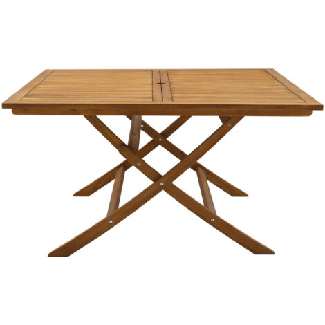 Mesa de jardín cuadrada plegable de madera maciza 140 cm SANTIAGO