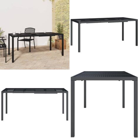 Mesa de jardín de acero gris antracita 165x80x72 cm - Mesa de patio - Acero