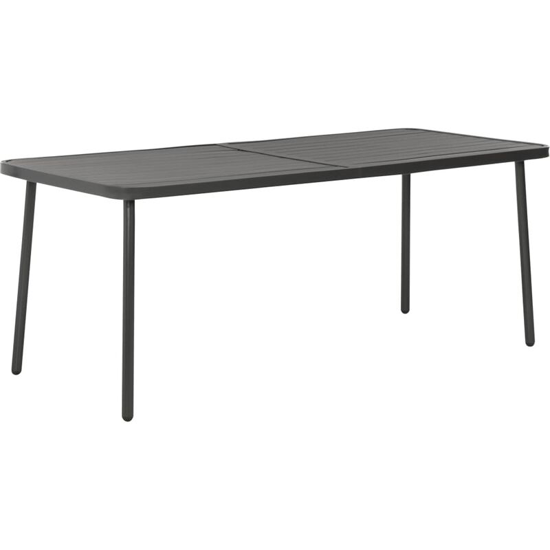 

Mesa de jardín de acero gris oscuro 180x83x72 cm