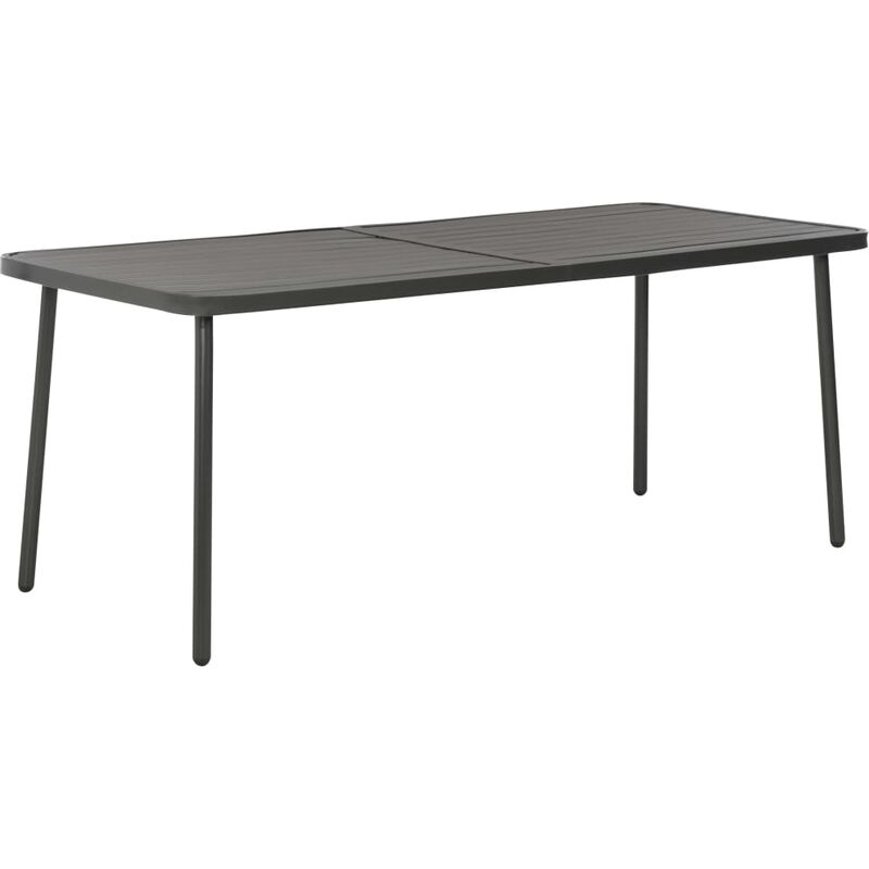 

vidaXL Mesa de jardín de acero gris oscuro 180x83x72 cm - Gris