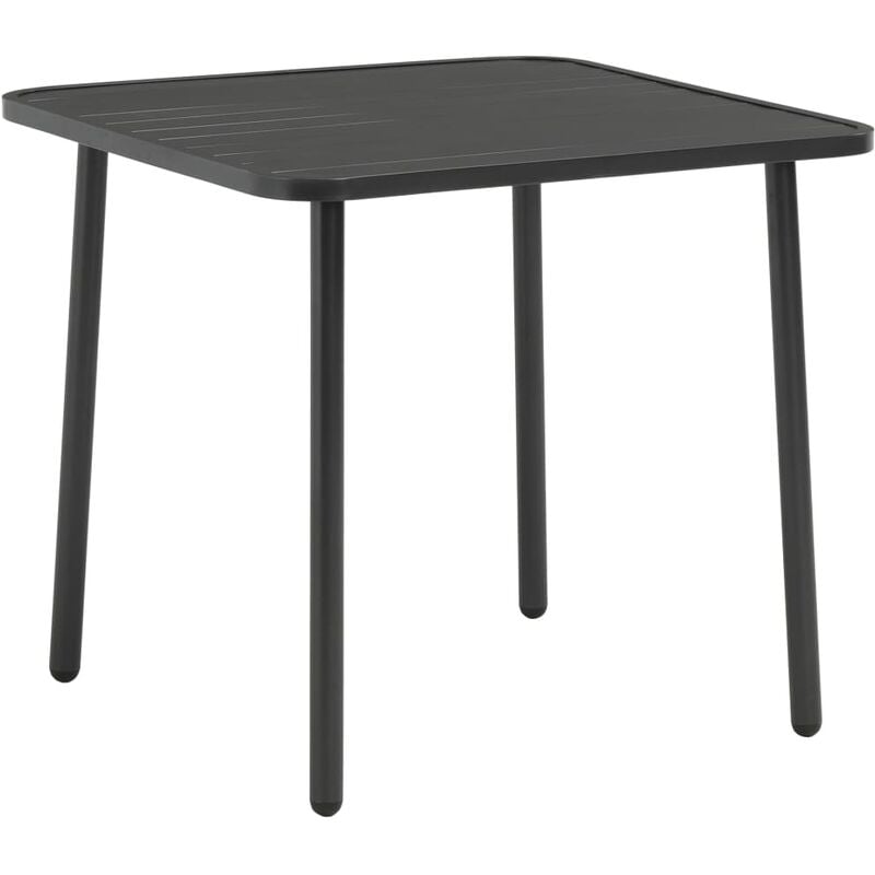 

Mesa de jardín de acero gris oscuro 80x80x72 cm