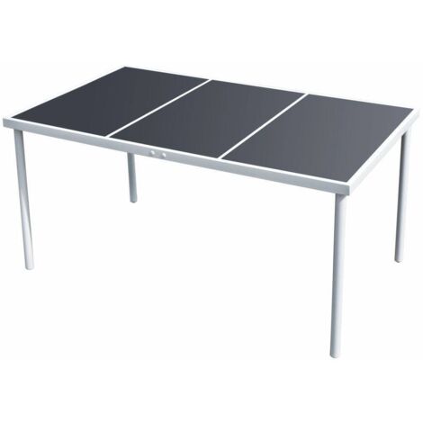 Mesa de jardín de acero negra 150x90x74 cm