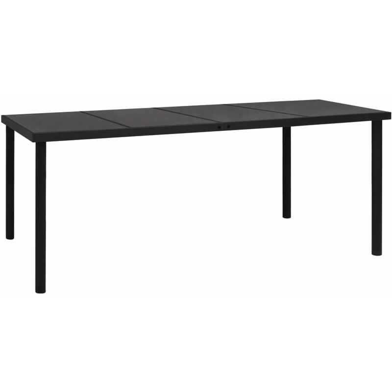

Mesa de jardin de acero negra 190x90x74 cm
