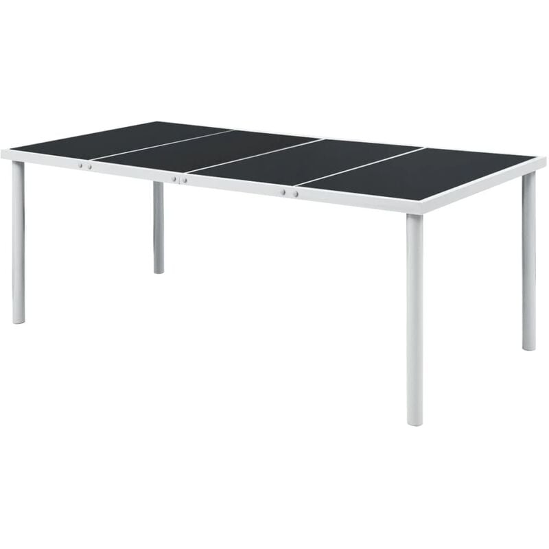 

Mesa de jardín de acero negra 190x90x74 cm