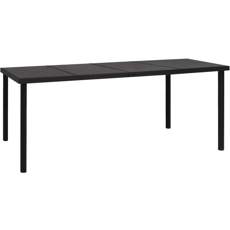 

Mesa de jardín de acero negra 190x90x74 cm