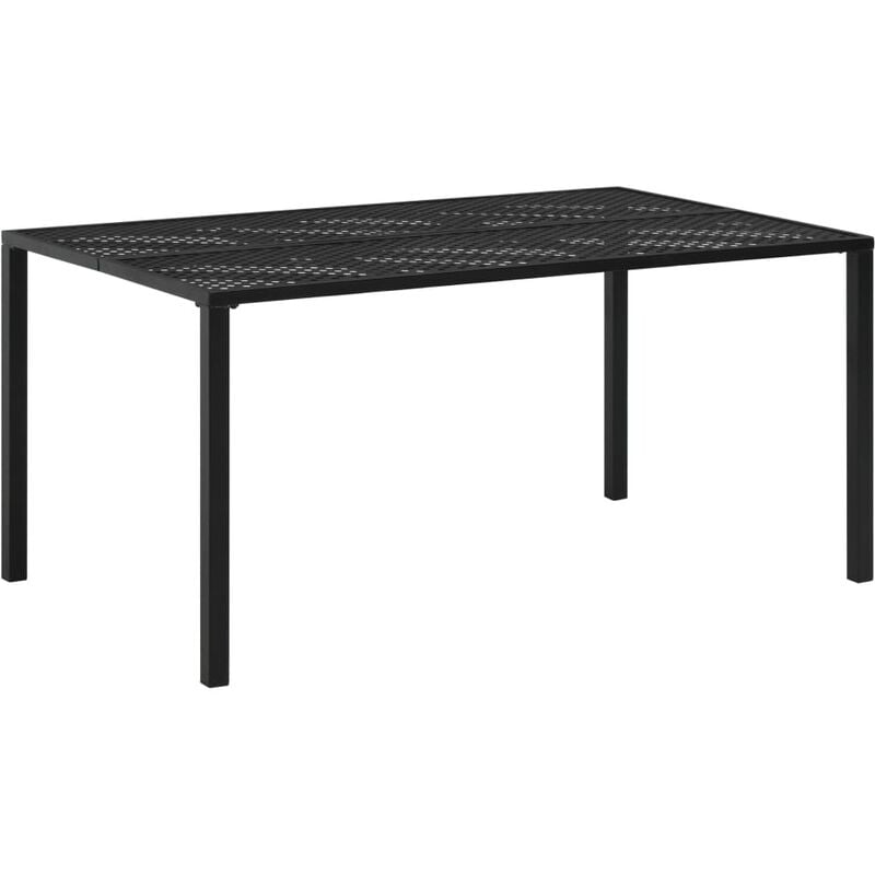 

Mesa de jardín de acero negro 150x90x72 cm