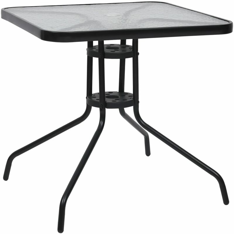 

Mesa de jardín de acero negro 70x70x70 cm