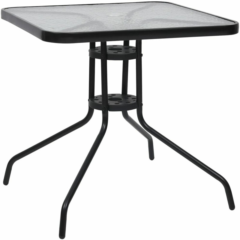 

Mesa de jardin de acero negro 70x70x70 cm