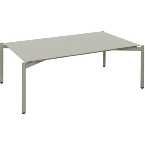 Mesa de jardín de aluminio HHG-594, mesa de salón exterior mesa de café mesa de balcón, 105x65cm, verde claro