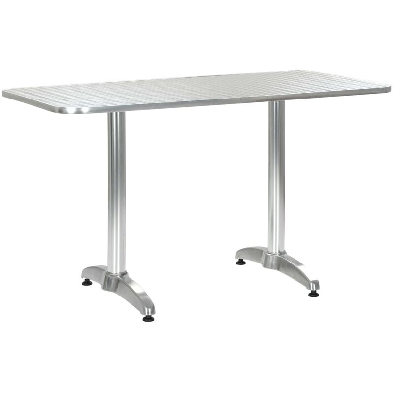 

Mesa de jardín de aluminio plateado 120x60x70 cm