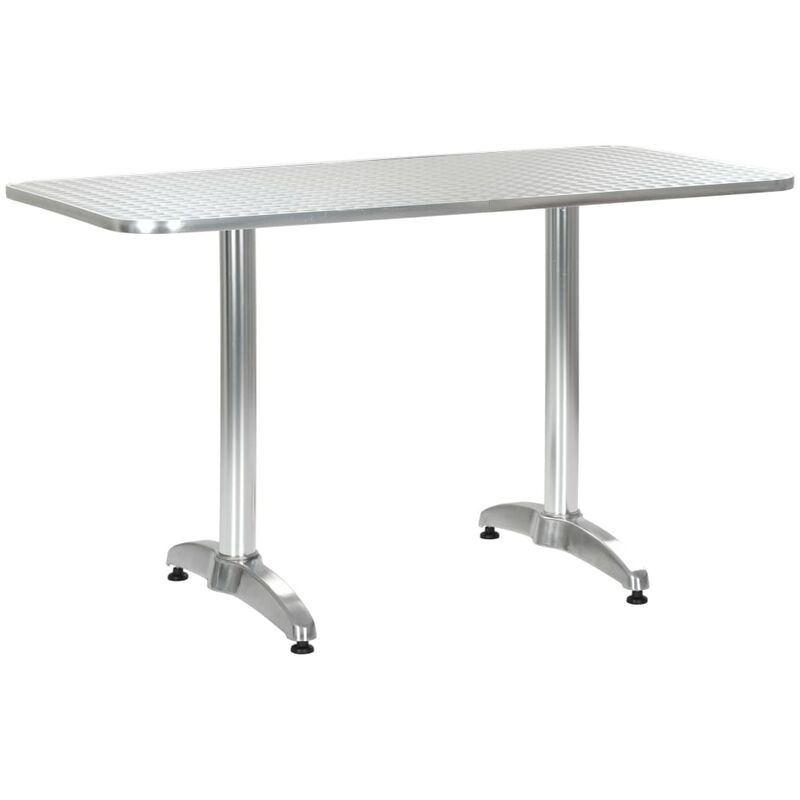 

vidaXL Mesa de jardín de aluminio plateado 120x60x70 cm - Plateado