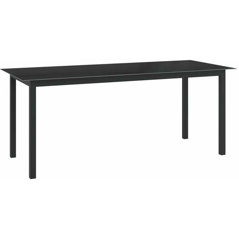 

Mesa de jardin de aluminio y vidrio gris antracita 190x90x74cm