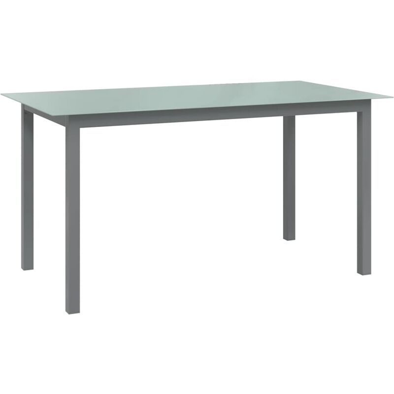 

Mesa de jardín de aluminio y vidrio gris claro 150x90x74 cm