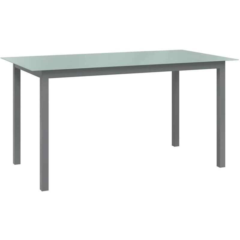 

Mesa de jardin de aluminio y vidrio gris claro 150x90x74 cm