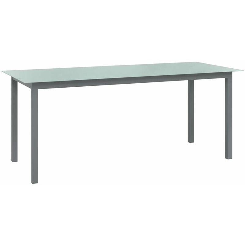 

Mesa de jardin de aluminio y vidrio gris claro 190x90x74 cm