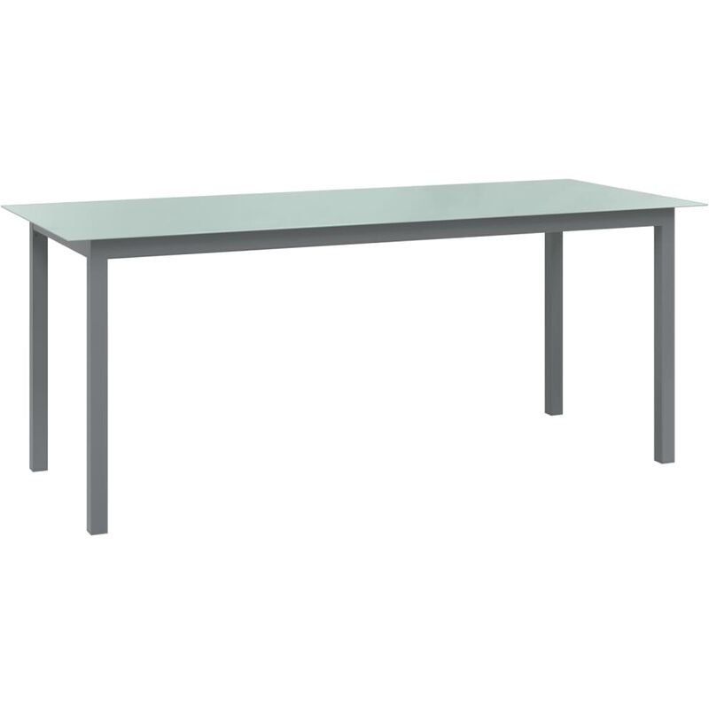 

Mesa de jardín de aluminio y vidrio gris claro 190x90x74 cm
