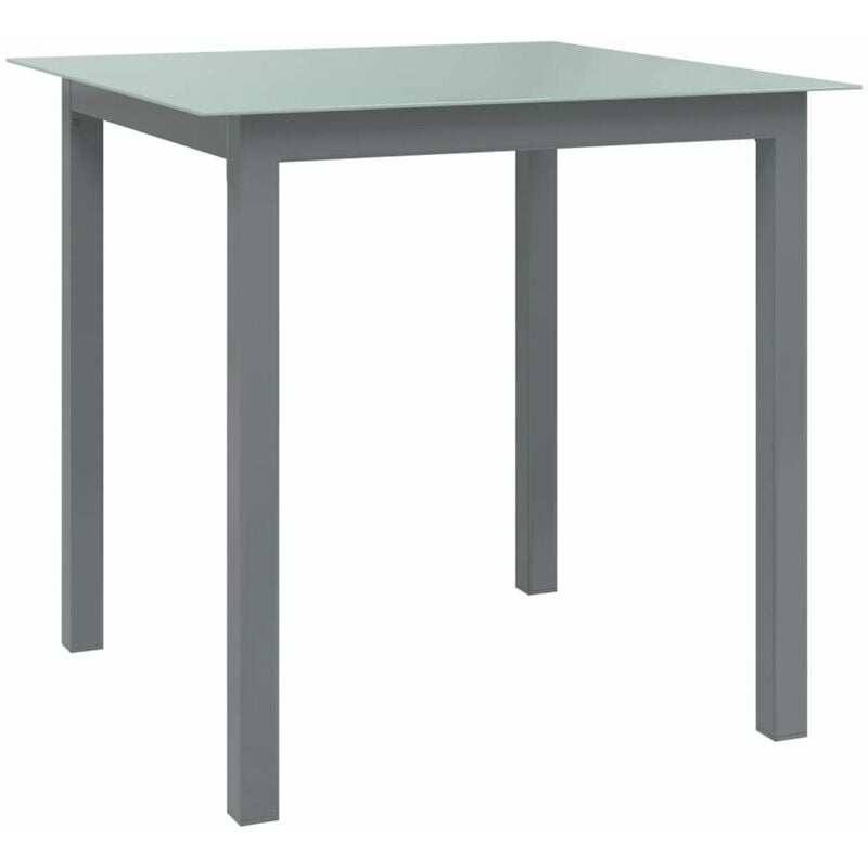 

Mesa de jardin de aluminio y vidrio gris claro 80x80x74 cm