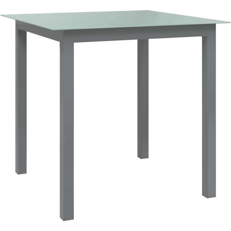 

Mesa de jardin de aluminio y vidrio gris claro 80x80x74 cm