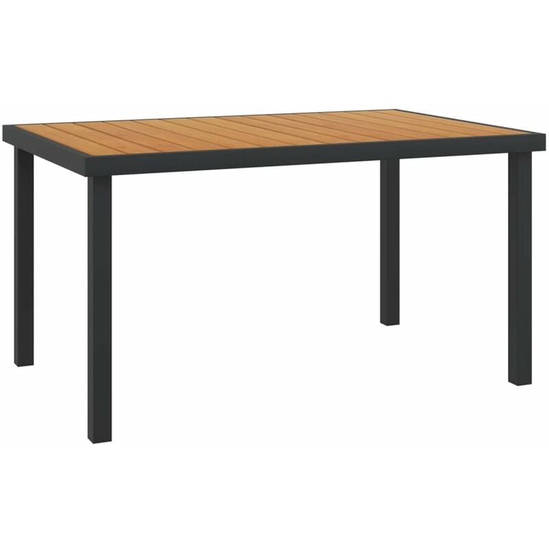 

Mesa de jardin de aluminio y WPC marron 140x90x74 cm