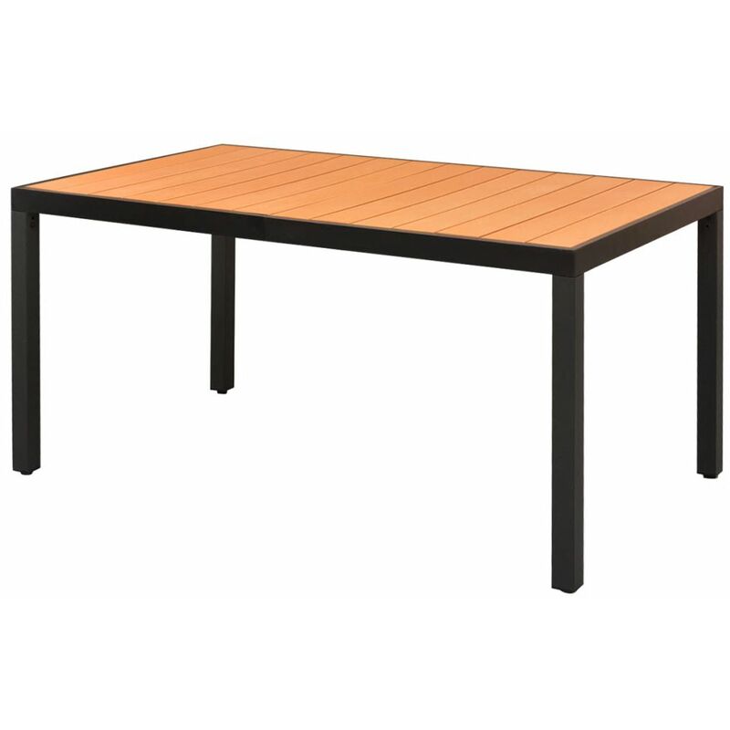 

Mesa de jardín de aluminio y WPC marrón 150x90x74 cm