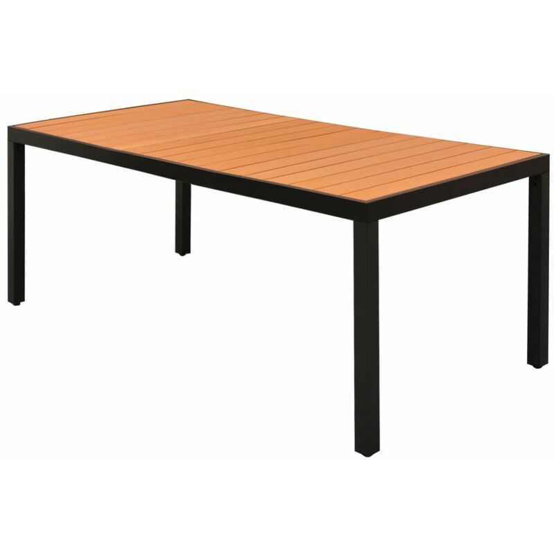 

Mesa de jardín de aluminio y WPC marrón 185x90x74 cm