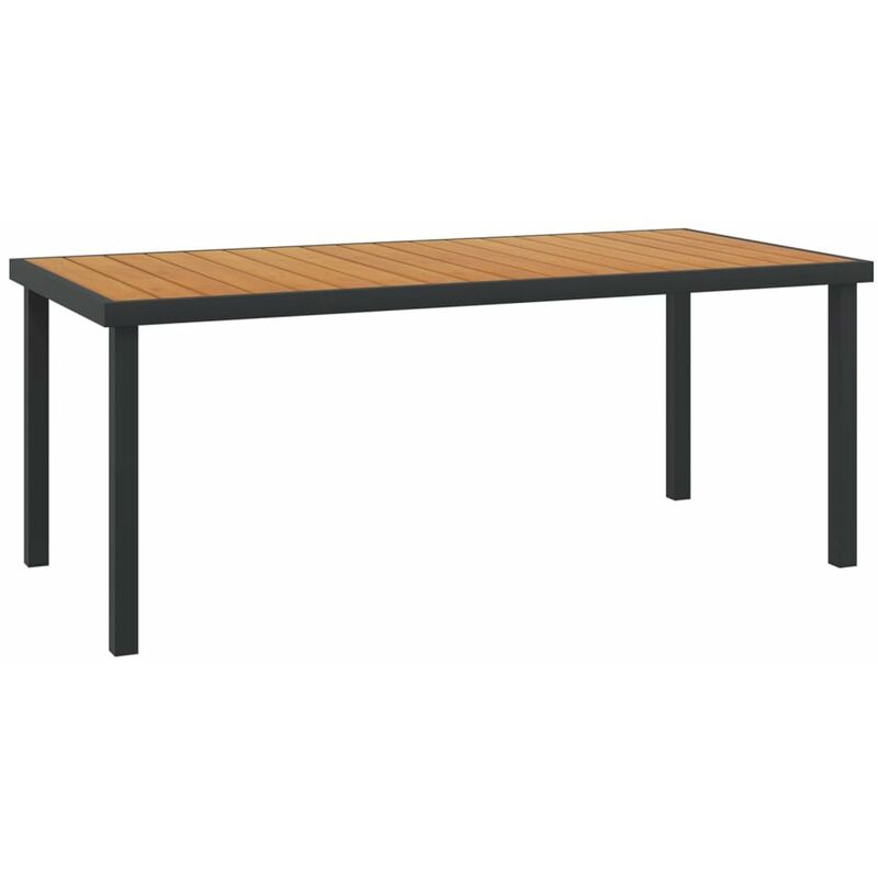 

Happyshopping - Mesa de jardin de aluminio y WPC marron 190x90x74,5 cm