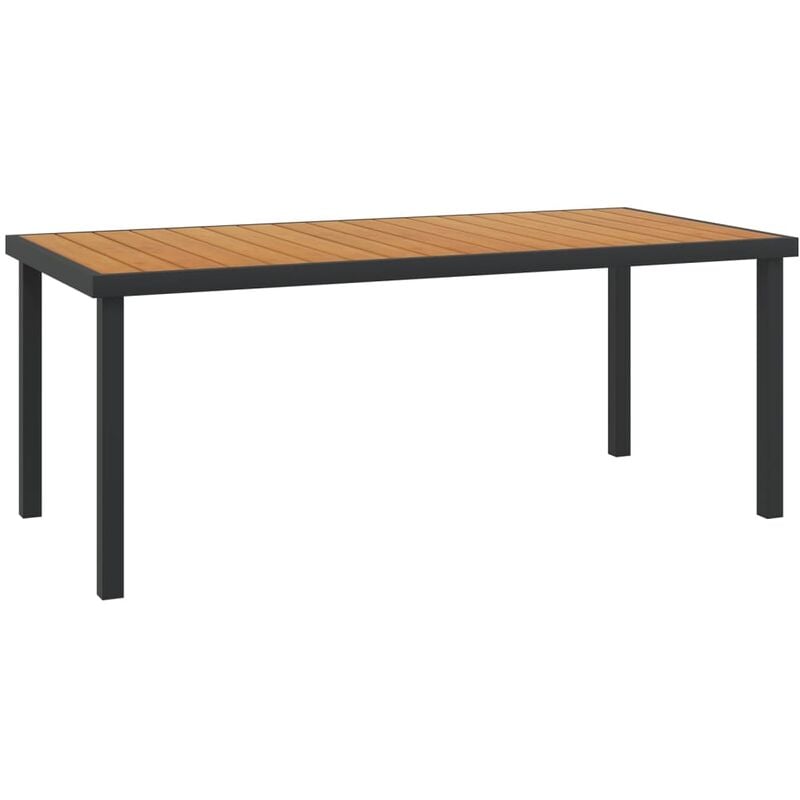 

Mesa de jardín de aluminio y WPC marrón 190x90x74,5 cm