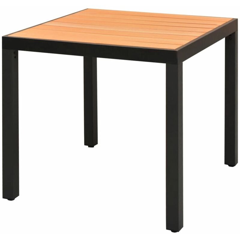 

Mesa de jardín de aluminio y WPC marrón 80x80x74 cm