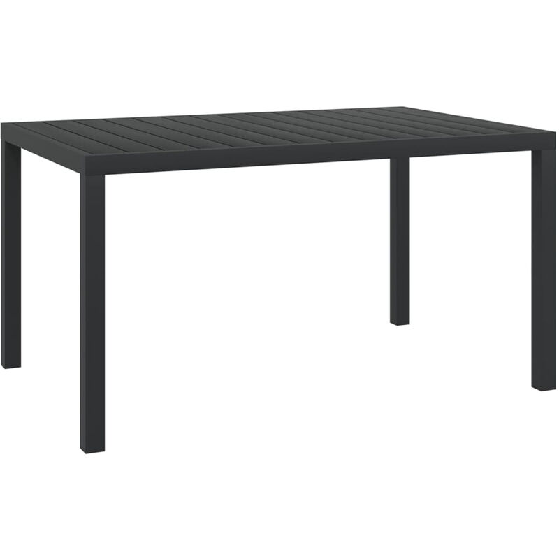 

Mesa de jardin de aluminio y WPC negra 150x90x74 cm