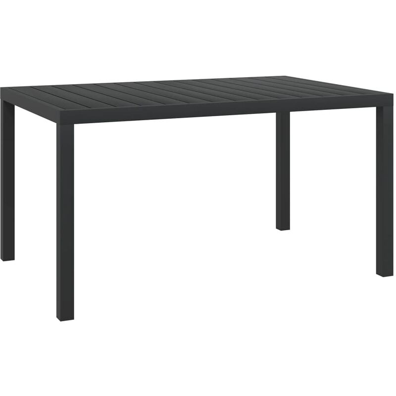 

Mesa de jardín de aluminio y WPC negra 150x90x74 cm