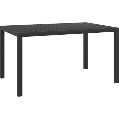 Mesa de jardín de aluminio y WPC negra 150x90x74 cm vidaXL