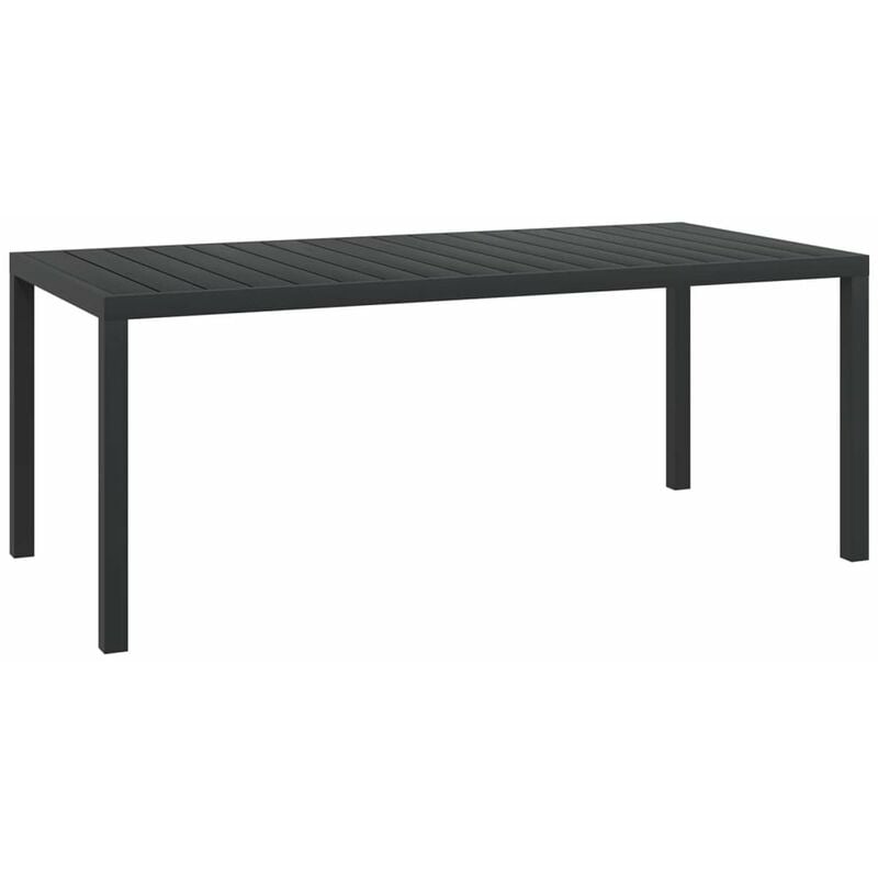 

Mesa de jardin de aluminio y WPC negra 185x90x74 cm