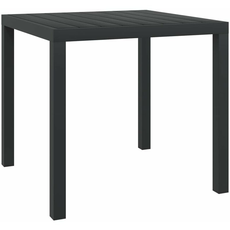 

Mesa de jardin de aluminio y WPC negra 80x80x74 cm