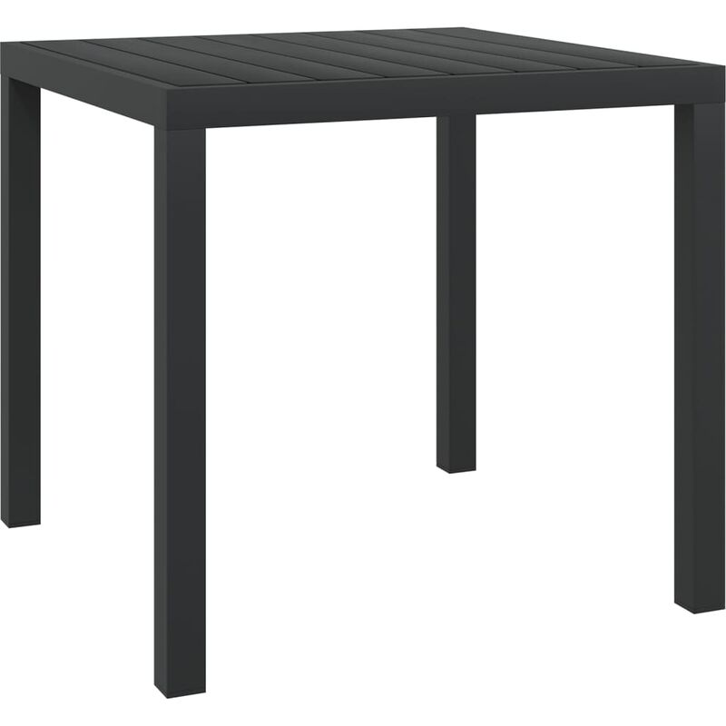 

Mesa de jardín de aluminio y WPC negra 80x80x74 cm