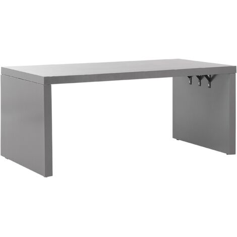 Mesa de jardín de cemento reforzado gris 180 x 90 cm forma de U 6 plazas resistente al agua Taranto