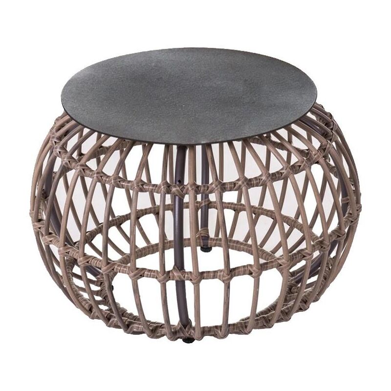 

Mesa de jardín de centro Ariki de cristal templado y rattánsintético grafito de Ø 50x33 cm