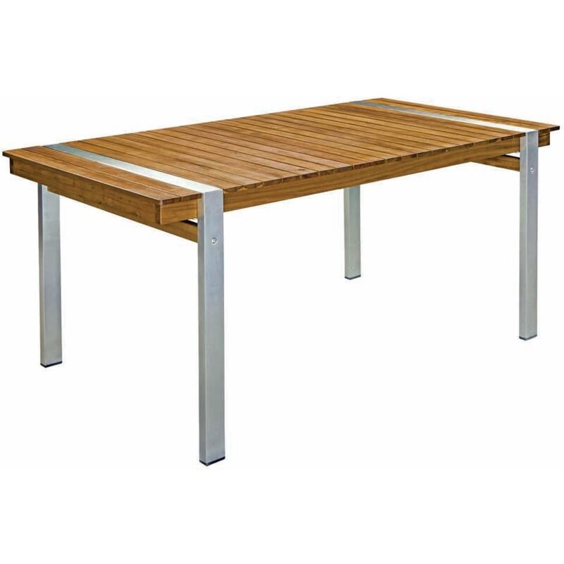 

Mesa de jardín de comedor de acero inoxidable marrón de 220x100x74 cm