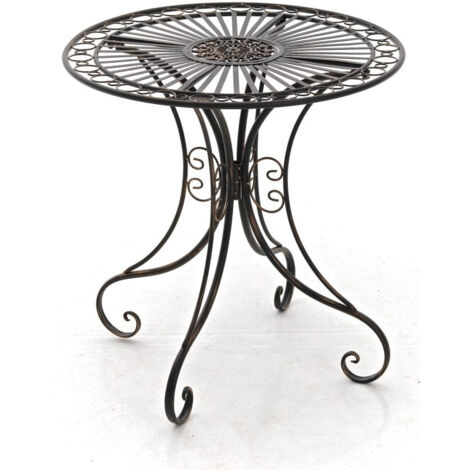 Mesa de jardín de forja diámetro Ø 70 cm bronce envejecido MDJ10050