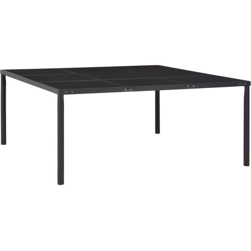 

Mesa de jardín de jardín acero y vidrio negra 170x170x74,5 cm