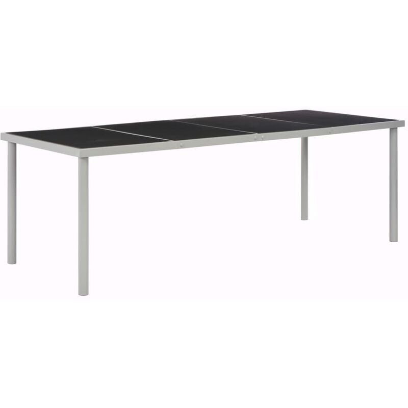 

Happyshopping - Mesa de jardin de jardin de acero negra 220x90x74,5 cm