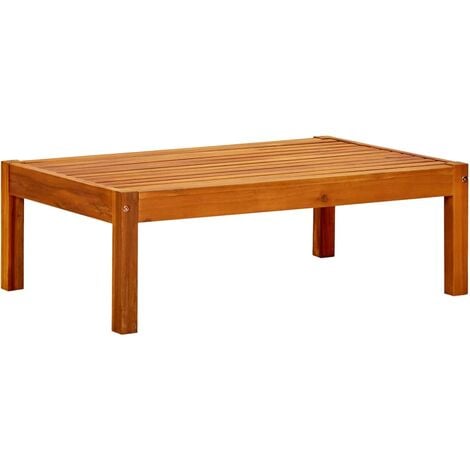Mesa de jardín de madera de acacia maciza 85x57x29 cm vidaXL - Marrón