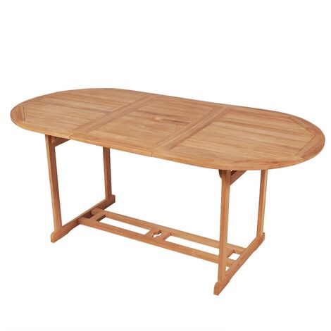 Mesa de jardín de madera de teca maciza 180x90x75 cm vidaXL