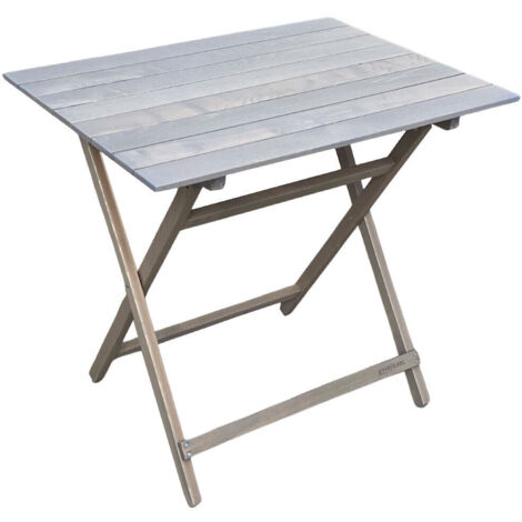 Mesa de jardín de madera gris, ligera y fácil de transportar