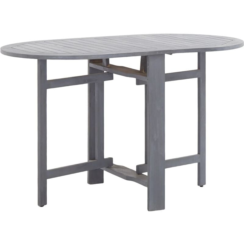 

Mesa de jardín de madera maciza de acacia gris 120x70x74 cm