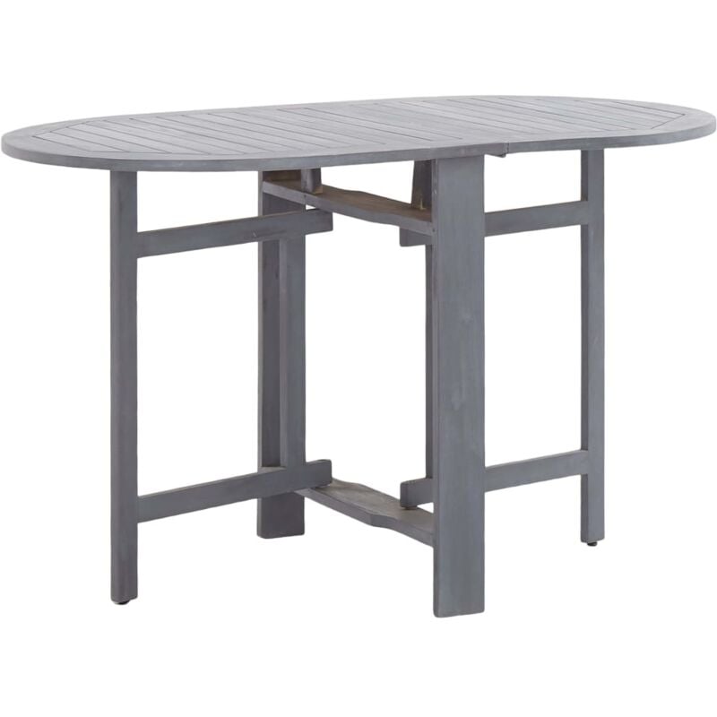 

vidaXL Mesa de jardín de madera maciza de acacia gris 120x70x74 cm - Gris