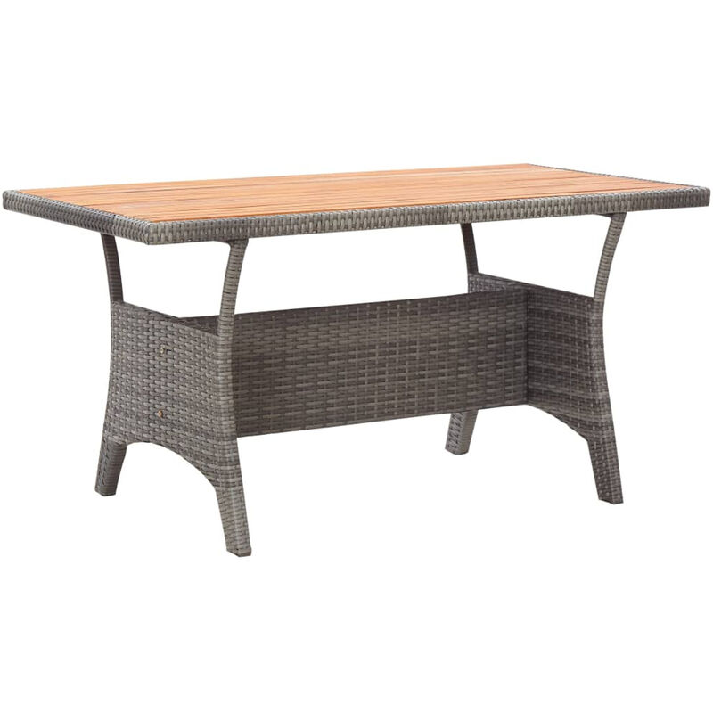 

Mesa de jardin de madera maciza de acacia gris 130x70x66 cm