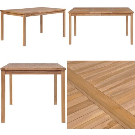 Mesa de jardín de madera maciza de teca 150x90x77 cm - Madera de teca - Mesa de comedor